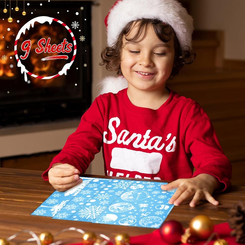 Mersper 261 PCS Christmas Window Clings Snowflake Window Stickers for Holiday Decoration on Glass for Xmas Holiday Home School Office Classroom Decor(9 Sheets) - Image 5